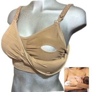 Kindred Bravely Wash Wear Pumping Bra Tan Nursing Bra Breastfeeding Size B-D M/L